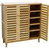 unho 5 Livelli Mobile Scarpiera Legno ingresso: Grande Scarpiera Chiusa in Legno Porta Scarpe da ingresso Portascarpe con 3 Ante, Ventilazione Chiusura Magnetica, 90,5x35x103 cm