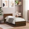 MOBCANT Giroletto senza Materasso con Testiera,Letto singolo Letto per Anziani Letto frame Telaio del Letto utilizzabile per Albergo Camera da letto Appartamento Rovere Marrone 90x190 cm