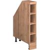Vicco Mobile cucina sottotetto R-Line, Rovere dorato, 15 cm con 4 scomparti, carcassa 60 cm profondità, per la libera combinazione all'interno di sistemi cucina modulari