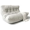 Aiire Pouf da Esterno XXL con Imbottitura Inclusa - Poltrona Sacco di Design per Giardino, Terrazza o Piscina - Bean Bag Chair Doppio 2 Posti per Relax o Lettura, Beige