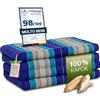 livasia Materasso pieghevole sostenibile in kapok - 200x80x8cm - materasso per gli ospiti, materasso pieghevole per van, tappetino yoga, letto per gli ospiti, lettino per giardino e balcone (Blu)