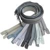 Aerzetix - Set di 7 Cerniere Lampo a Spirale N°5 65cm separabili con cursore - in Metallo Nylon Poliestere - tonalità Grigio - per Cucito Artigianato creazioni Tessili