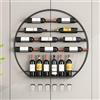 Nordivo Portabottiglie da Parete Moderno Tondo, Porta Vino A 4 Livelli, Supporto per Bottiglie di Vino (Black)