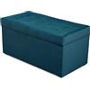 MG Design Pouf contenitore imbottito 45 × 90 cm Blu - capacità ca. 100 L, fino a 300 kg, superficie morbida con leggero riflesso, struttura in legno massiccio, già montato e facile da pulire