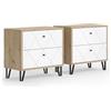 Vicco Comodino Nizza, Rovere artigianale, Set di 2, da utilizzare come superficie d'appoggio accanto al letto