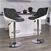 RELOVE 2 Coppia Sgabelli da Bar Moderni Girevoli Sedia Cucina Alta con Schienale Senza Braccioli Altezza Regolabile in Ecopelle-PU-(nero+bianco)-2PC