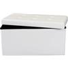 milani home - pouf contenitore rettangolare, ecopelle, seduta contenitore poggiapiedi, bianco, 76 x 38 x 38 cm