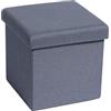 Bonlife Sitzhocker Mit Stauraum Sitzbank Faltbar Buecher Aufbewahrungsbox Klein Sitz Box Faltbox mit Deckel Blau 30x30x30cm