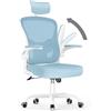 rattantree Sedia da Ufficio con Supporto Lombare, Sedia Ufficio Ergonomica con Braccioli Regolabili in Rete Traspirante, Altezza Regolabile e Schienale Inclinabile (con poggiatesta, Blue)