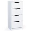 Inter Link - Cassettiera - 4 cassetti - Credenza - Buffet - Melamina - Bianco - Cassetti con maniglie incassate - Westphalen 4