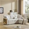 Goeria Divano ad angolo, divano ad angolo, a forma di L, allungabile, ripiano integrato e cassetta del letto (beige)