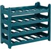 CookandSupply Cantinetta Vino Portabottiglie Effetto Pelle, Verde Petrolio, 24 Bottiglie | CookandSupply x TheWV, Cantinetta Modulare Impilabile in Palastica, 6 Bottiglie per Modulo, Scaffale Portavino Salvaspazio