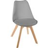 ATMOSPHERA CREATEUR D'INTERIEUR - Sedia Baya gambe in faggio grigio