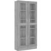 vidaXL Mobile Vetrina Grigio Sonoma 82,5x30,5x185,5 Legno Multistrato