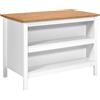 Inter Link - Cucina a isola - Isola centrale - Piano di lavoro - Mobiletto con ripiani - Melaminico - Lunghezza 124 cm - Altezza 82 cm - Profondità 75 cm - Julina - Bianco/Rovere Artigianale