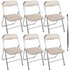 MA MAISON Set 6 Sedie Pieghevoli Imbottite - Seduta Comoda, Portatile, Struttura in Metallo, Slim, Salvaspazio, Resistenti, per Casa, Campeggio, Ufficio - da Interno, Esterno (Beige, Similpelle)