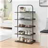 [en.casa] Scaffale Portascarpe a 5 Livelli Scarpiera Porta Oggetti in Acciaio 5 Ripiani per 10 Paia di Scarpe Calzature 119x60x32 cm Corridoio Ingresso Camera da Letto - Antracite