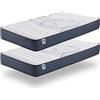 Naturalex - Pack x2 Materasso Memory 70x190 cm Singolo Modello Perfect Dream - Alto 15 cm - Anallergico Antiacaro - Alleviamento Punti di Pressione 7 Zone - Lattice Blue