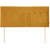 marcKonfort Testiera Napoles in Velluto Mostarda 160x100, Gambe di Legno, Kit Montaggio Incluso