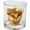 Premium-rose.com Box Tondo con Rosa Oro stabilizzata Profumata, in plexiglass da 9cm con Rosa Oro Vera Eterna | Idea Regalo Nozze, Matrimonio, Anniversario 50 Anni, | Fatto in Italia (Oro 1401)