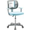 COSTWAY Sedia per Scrivania per Bambini, Sedia per Computer con Altezza Regolabile, Ruote, Sedile Girevole a Rete, Mobile Ergonomica per Bambini 3-10 Anni 3-10 Anni (Blu)