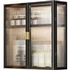 Generic Armadietto da parete in metallo da bagno con scatola portaoggetti da appendere per cosmetici e profumi, ideale per bagno, soggiorno, cucina o armadio (dimensioni: 50 x 53 x 14 cm, colore: nero)