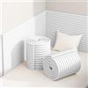 Generic Adesivi Murali Autoadesivo Pannelli, Testiera Imbottita, Multiuso Schiuma Anti Collisione, DIY Tagliabile Pannello Imbottito, Testiera Cuscino da Parete Letto White 20x200cm