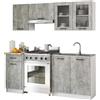 AKORD | Set di Mobili da Cucina Olivia 1.8m | Cucina Completa Piccola | Componibile | su Misura 46 x 180 x 203 cm | Per un design moderno e Tradizionale | Cemento