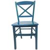Sedam Srl Sedia Cross, in Legno Massello, Vari Colori e Sedute, Ordine Minimo 2 Pezzi (Anilina Azzurro, Massello)