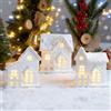 Akxlax 3 Pezzi Casette Natalizie Luminose Villaggio Natalizio Legno Luminoso, Casetta Legno Villaggi Natalizi, Casette Natale Villages, Decorazioni Natalizie Luminose Regali Bianco
