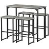 ZZINOKE Tavolo da bar 100 x 50 x 90 cm con 4 sgabelli sgabello 30 x 40 x 65 cm, stile industriale, cucina, sala da pranzo, soggiorno, pub