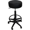 SEDIAOFFICE - Sedia Sgabello con Ruote Girevoli Regolabile in Altezza (70-85cm) Sgabello da Lavoro per Professionisti: Studio Medico, Architetto, Tatuatore, Estetista (Ruote Base, Bianco Ecopelle)