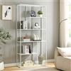 [en.casa] Scaffale da Terra Libreria in Acciaio con 7 Scomparti Aperti Mobile Espositore in Stile Industriale 188 x 90 x 30 cm - Bianco