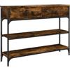 vidaXL Tavolino Consolle Rovere Fumo 100x25x75 cm Legno Multistrato