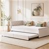 JiaOyu Divano letto multifunzionale 90 x 200 cm, divano allungabile a 2 posti con funzione di sonno e rete a doghe, ideale per soggiorno e camera degli ospiti, senza materasso (velluto + bianco)