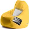 Avalon - Puff Poltrona Sacco XXL Jive Deluxe Sfoderabile, Pouf Sacco di Qualità Sartoriale, Bean Bag per Sedersi Ergonomico, Tessuto Antistrappo Impermeabile, Made in Italy(95x135cm-Giallo Limone)