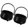 KOMBIUDA 2pezzi Miniature Witch Cauldron Halloween Decorations Tiny Cauldron Ornaments for Dollhouse And -Landscape Decor for Halloween Parties And Themed Displays