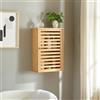 [en.casa] Armadietto Pensile da Bagno Mobiletto da Parete con 2 Scomparti Chiusi e Anta a Listelli Mobile Sospeso da Stoccaggio 55 x 37 x 16 cm Bambù Naturale