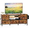 Dripex Mobile Porta TV Lowboard per Televisori fino a 55 Pollici con 7 Cassetti, Borsa di Conservazione e Ripiani Aperti con Illuminazione a LED RGB Stile Industriale, 120x35x50 CM