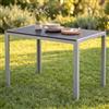 Clevich Tavolo da giardino 110x70 cm in alluminio e WPC - Tavolo da balcone resistente a intemperie, calore e condizioni atmosferiche per terrazzo e esterni (Shaker)