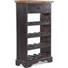 Design Delights CANTINETTA Cortez - 85 x 55 x 23 cm (A x L x P), in Legno Massiccio, Nero Naturale, mensola da Vino