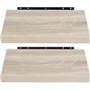 EUGAD Mensola a Muro Set da 2, 40cm, Mensole Librerie da Parete Scaffale MDF Stile Rétro Ripiano Portaoggetti, Rovere chiaro, 0083QJ-2