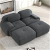 NuvlaGu Divano a 2 posti con chaise longue in cord - Divano lounge modulare senza cornice con 32D in schiuma fredda, braccioli ergonomici e fondo antiscivolo - Divano ad angolo per soggiorno e camera da letto