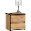AKORD | Comodini Picolo con 2 Cassetti | Armadio Camera da Letto | Cassettiera Scrivania | Salvaspazio | 40 x 40 x 35 cm | 16mm Pannello laminato | Rovere Artigianale