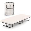COSTWAY Brandina Pieghevole con Materasso, in Memory Foam, Lettino Pieghevole Robusta e Molle Resistenti, Made in Italy, 190 x 80 cm, Carico 120kg (Stile 2 Beige)