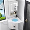 BREZO Lavandino da Bagno Ad Angolo, Mobile Bagno con Lavabo E Specchio, Lavabo Bagno Sospeso, Lavabo da Bagno con Contenitore-Bianco (Size : WH)