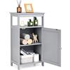 COSTWAY Armadietto del Bagno, Armadio Multifunzionale con Anta Singola e Mensola Regolabile, Organizer Moderno di Legno per Casa Ufficio e Hotel, 45 x 30 x 84 cm (Grigio)
