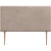 DHOME Testiera Imbottita Liscia in Tessuto Aqualine con Gambe Altezza 70 CM Spessore 4 cm e 8 cm per Parete Acustica Fonoassorbenti Testata Letto Camera (Beige, 140cm, Spessore 8cm)