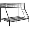 Vente-unique - Letto a Castello 90 e 140 x 190 cm Acciaio Nero - ELEVATIO IV
