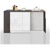 WHOUS Isola Cucina SOLE con 2 Ante, 2 Cassetti e 1 Scaffale, Tavolo da Pranzo e Piano di Lavoro, Ideale per Open Space e Spazi Ridotti, 167,5x90x90,60 cm, Bianco Lucido e Report